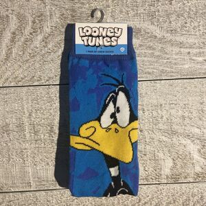 Adult Looney Tunes (Daffy Duck - Blue) Crew Socks (Shoe Size 6-12) | NWT #D081